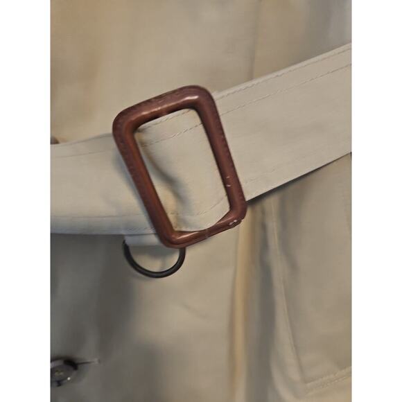 Vintage London Fog Maincoats Men’s 40R Trench Coat Beige Belted Plaid Lining USA - Picture 4 of 16